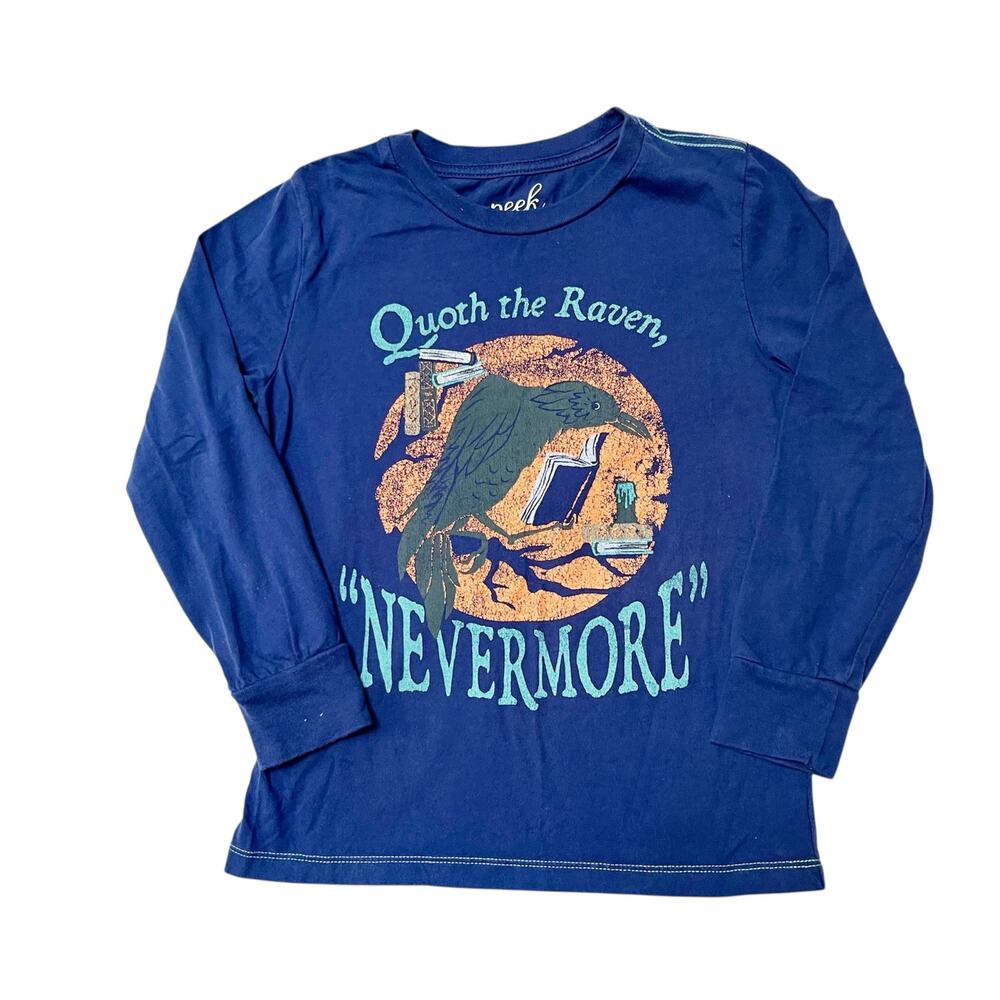 Peek Edgar Allen Poe Raven Graphic Shirt Size 6/7